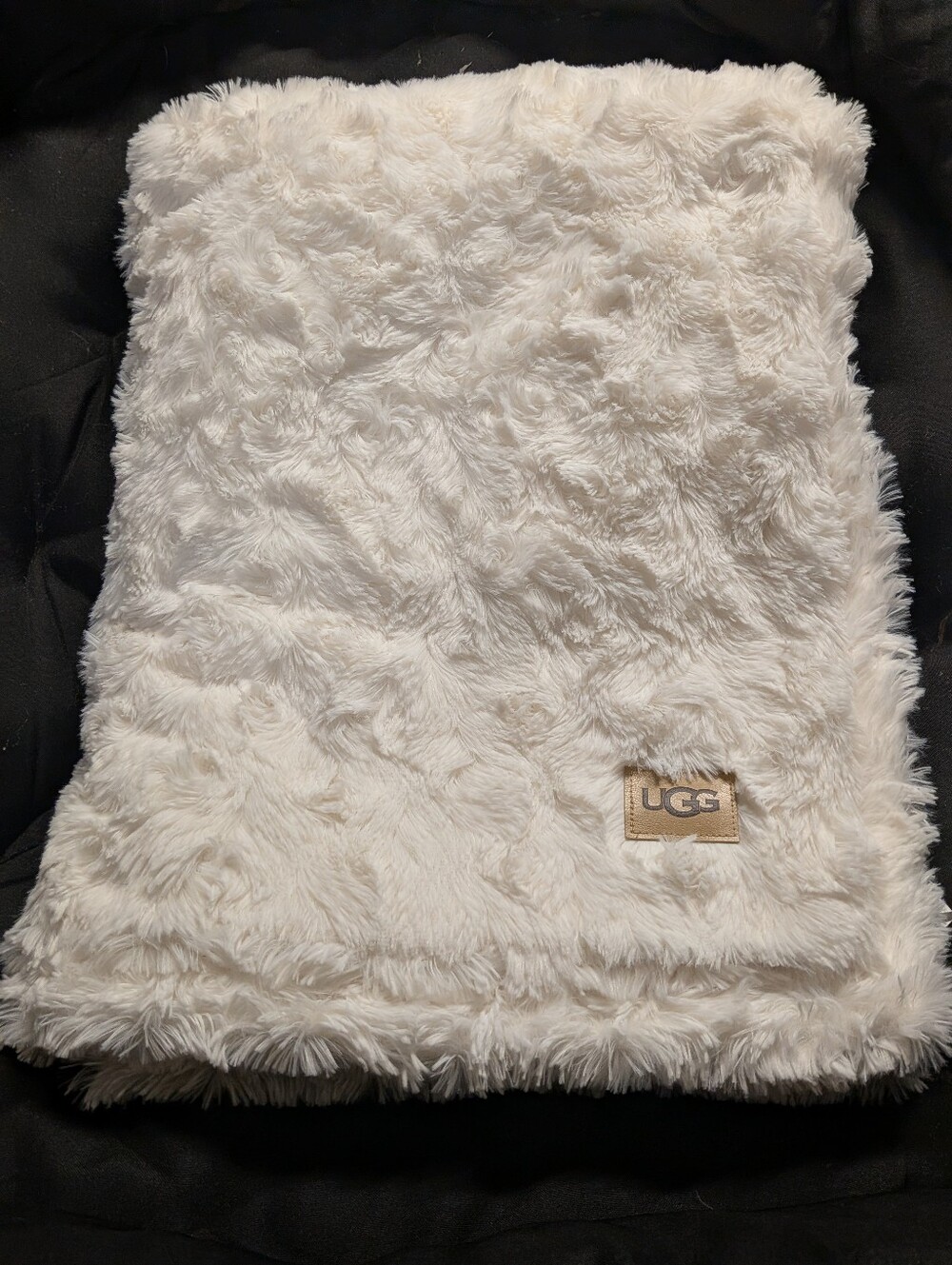 Ugg Adelee Natural White Faux-fur Throw Blanket